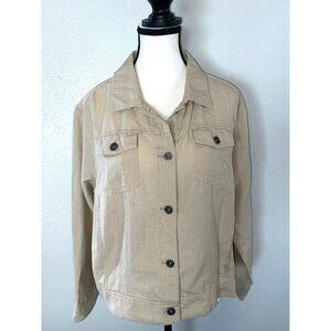 L.L.Bean Linen/Cotton Button-Up Jacket Size L-PETITE